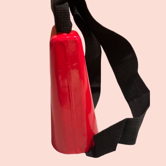 Red Cowbell with Black Handle Strap - Picture 8 of 8